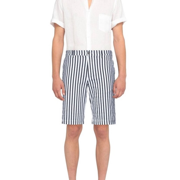 40 Weft Bermuda Shorts Blue/White Stripes - waist 38 - Picture 4 of 7